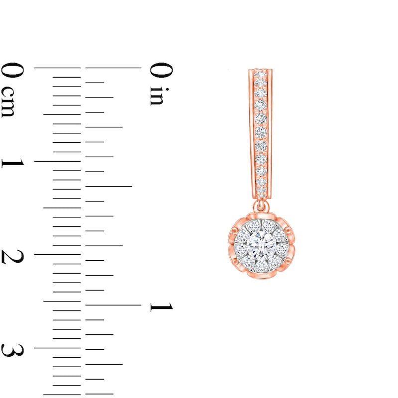 0.5 CT. T.W. Diamond Drop Earrings in 10K Two-Tone Gold