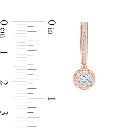 0.5 CT. T.W. Diamond Drop Earrings in 10K Two-Tone Gold