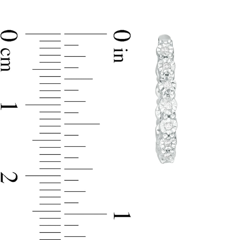 0.1 CT. T.W. Diamond Inside-Out Hoop Earrings in Sterling Silver