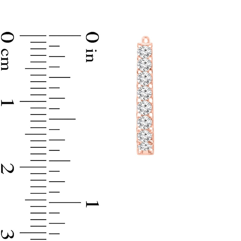 1 CT. T.W. Diamond Oval Huggie Hoop Earrings in 10K Rose Gold