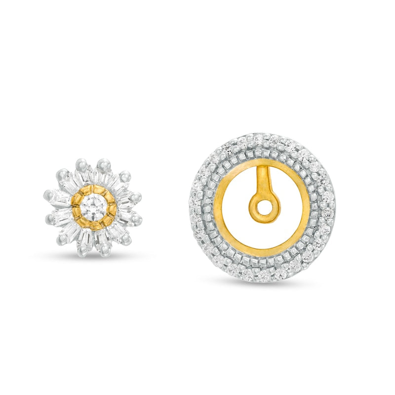 0.33 CT. T.W. Diamond Frame Stud Earrings and Convertible Jacket Set in 10K Gold