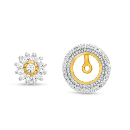 0.33 CT. T.W. Diamond Frame Stud Earrings and Convertible Jacket Set in 10K Gold
