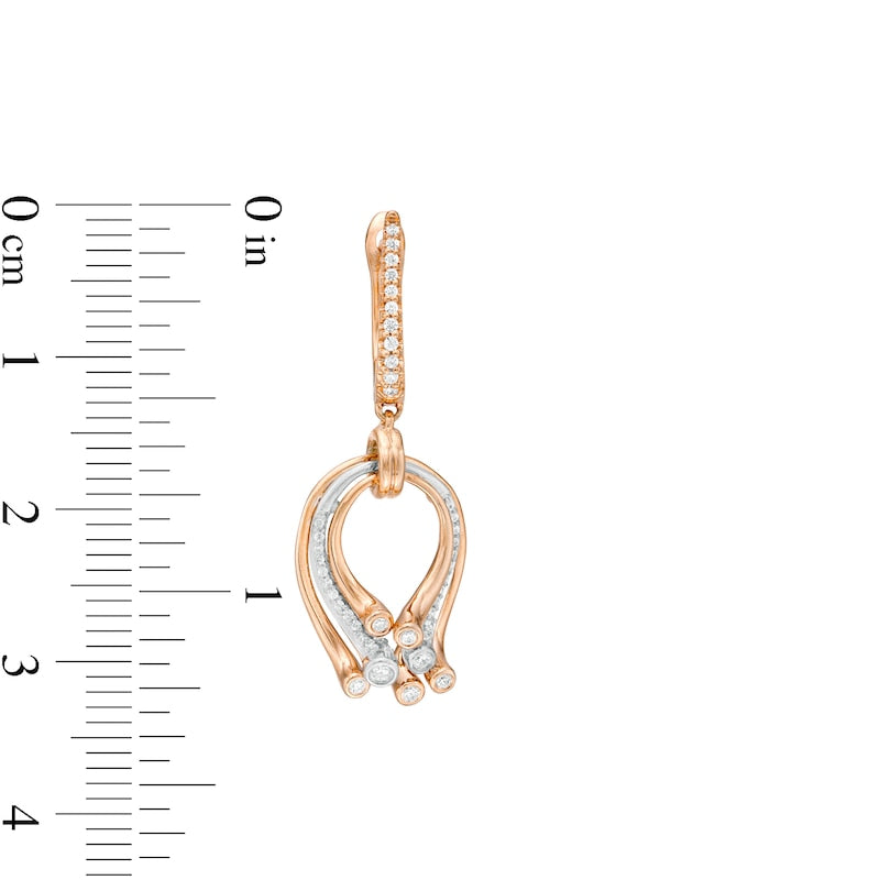 0.33 CT. T.W. Diamond Layered Teardrop Earrings in 10K Two-Tone Gold