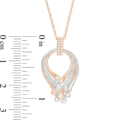 0.25 CT. T.W. Natural Diamond Layered Teardrop Pendant in 10K Two-Tone Gold