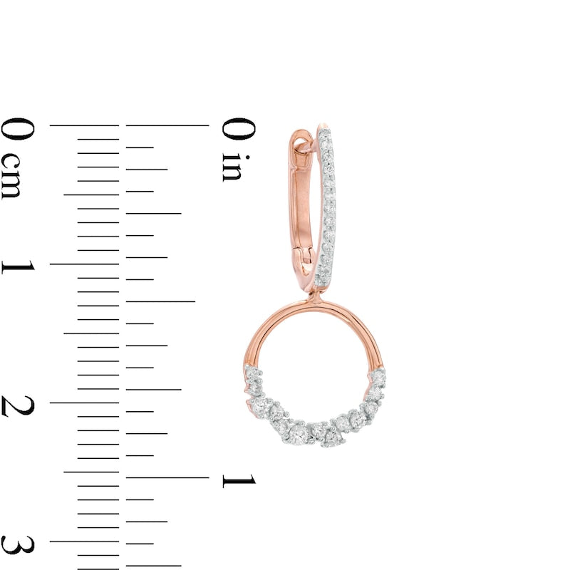 0.25 CT. T.W. Diamond Scatter Circle Drop Earrings in 10K Rose Gold