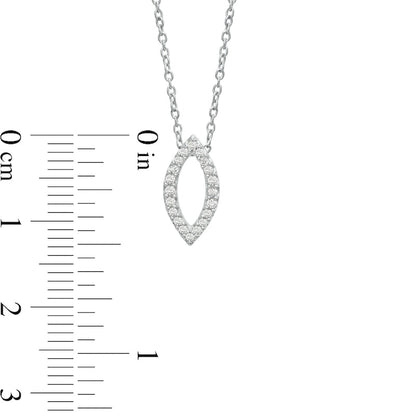 0.13 CT. T.W. Natural Diamond Marquise Outline Pendant in 14K White Gold