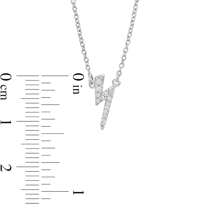 0.07 CT. T.W. Natural Diamond Lightning Bolt Necklace in 14K White Gold