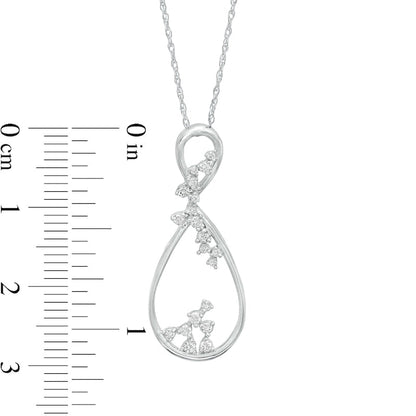 0.17 CT. T.W. Natural Diamond Scattered Infinity Pendant in 14K White Gold