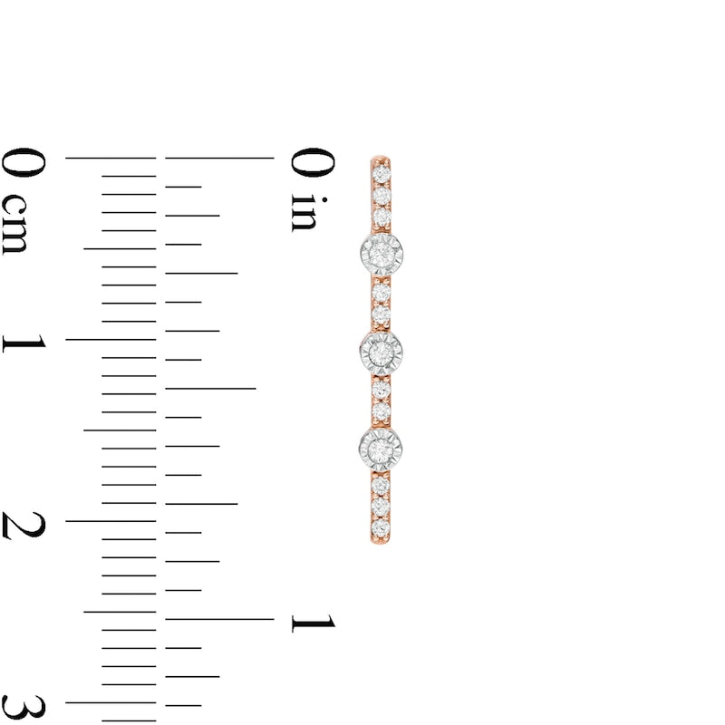 0.13 CT. T.W. Diamond Linear Drop Earrings in 10K Rose Gold