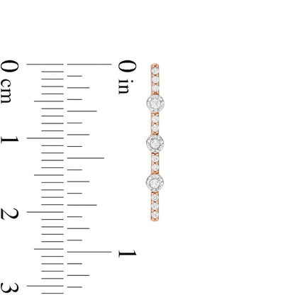 0.13 CT. T.W. Diamond Linear Drop Earrings in 10K Rose Gold