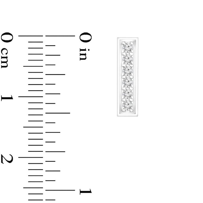 0.25 CT. T.W. Diamond Vertical Bar Drop Earrings in 10K White Gold
