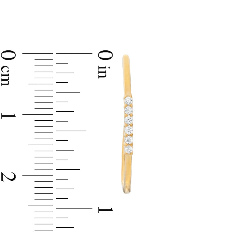 0.17 CT. T.W. Diamond Hoop Earrings in 10K Gold