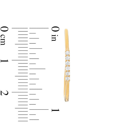 0.17 CT. T.W. Diamond Hoop Earrings in 10K Gold