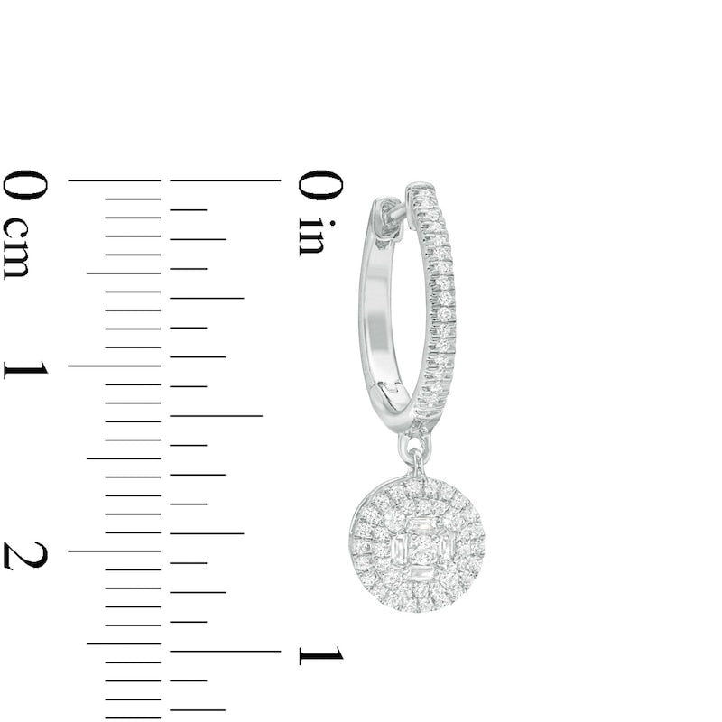 0.5 CT. T.W. Composite Diamond Frame Drop Earrings in 10K White Gold