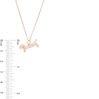 0.05 CT. T.W. Natural Diamond Dachshund Pendant in Sterling Silver with 14K Rose Gold Plate
