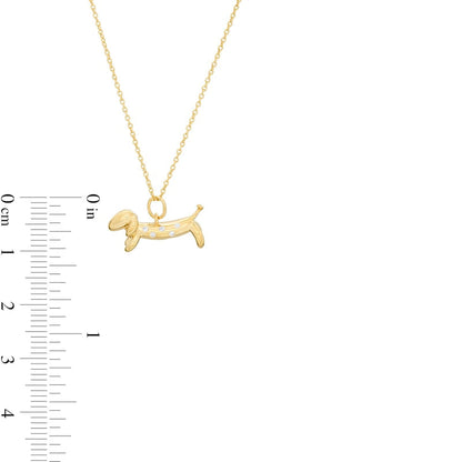 0.05 CT. T.W. Natural Diamond Dachshund Pendant in Sterling Silver with 14K Gold Plate