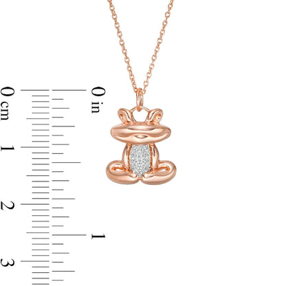 0.05 CT. T.W. Natural Diamond Frog Pendant in Sterling Silver with 14K Rose Gold Plate