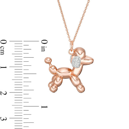 0.05 CT. T.W. Natural Diamond Balloon Poodle Pendant in Sterling Silver with 14K Rose Gold Plate