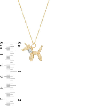 0.07 CT. T.W. Natural Diamond Balloon Unicorn Pendant in Sterling Silver with 14K Gold Plate