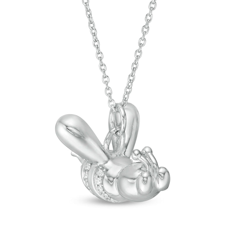 0.05 CT. T.W. Natural Diamond Balloon Bee Pendant in Sterling Silver