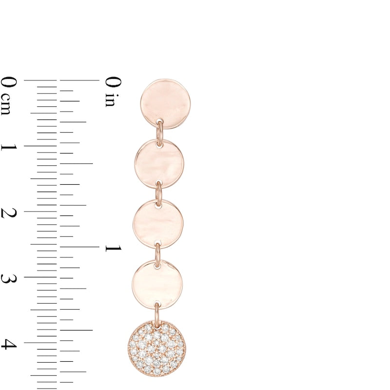 0.38 CT. T.W. Diamond Disc Dangle Drop Earrings in 10K Rose Gold