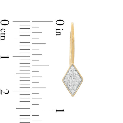 0.17 CT. T.W. Composite Diamond Kite-Shaped Drop Earrings in 10K Gold