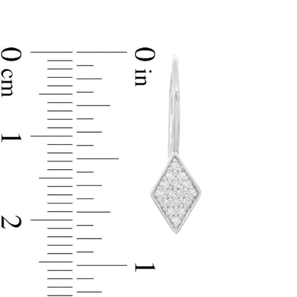 0.17 CT. T.W. Composite Diamond Kite-Shaped Drop Earrings in 10K White Gold