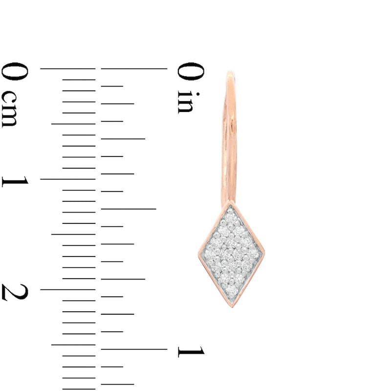 0.17 CT. T.W. Composite Diamond Kite-Shaped Drop Earrings in 10K Rose Gold