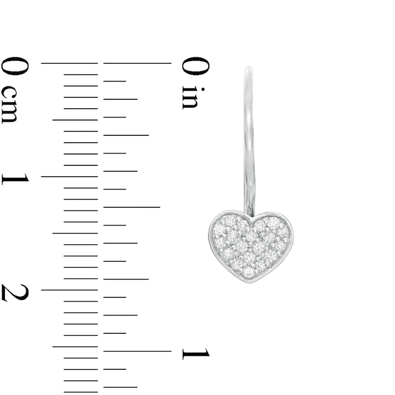 0.17 CT. T.W. Composite Diamond Heart Drop Earrings in 10K White Gold