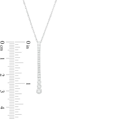 0.25 CT. T.W. Natural Diamond Graduated Drop Pendant in 14K White Gold