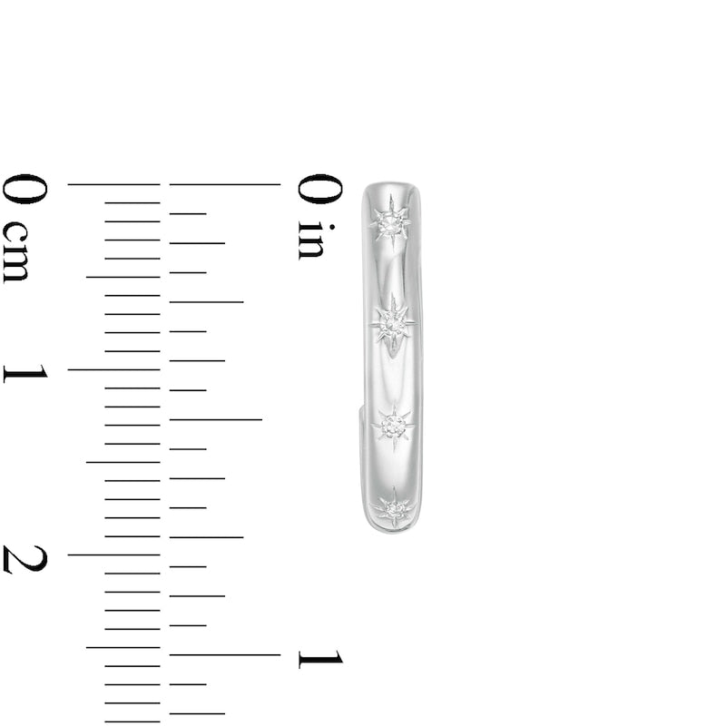 0.05 CT. T.W. Diamond North Star J-Hoop Earrings in 10K White Gold