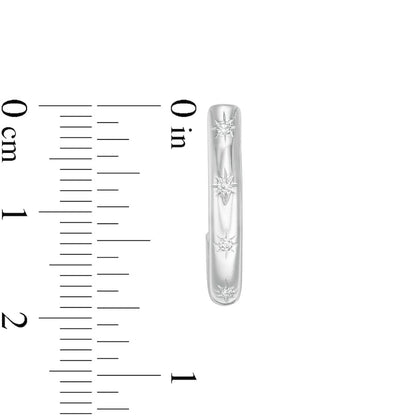 0.05 CT. T.W. Diamond North Star J-Hoop Earrings in 10K White Gold