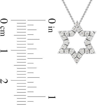 0.2 CT. T.W. Natural Diamond Star Pendant in 14K White Gold