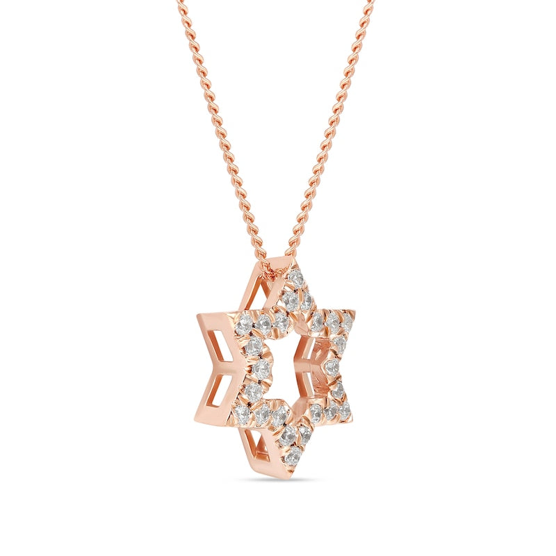 0.2 CT. T.W. Natural Diamond Star Pendant in 14K Rose Gold
