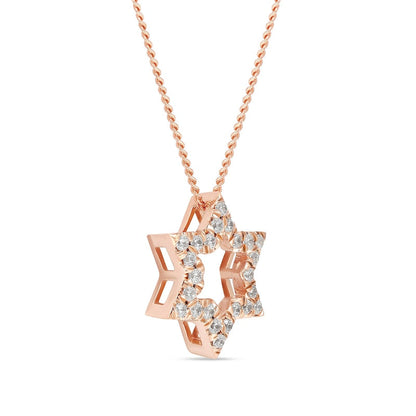 0.2 CT. T.W. Natural Diamond Star Pendant in 14K Rose Gold