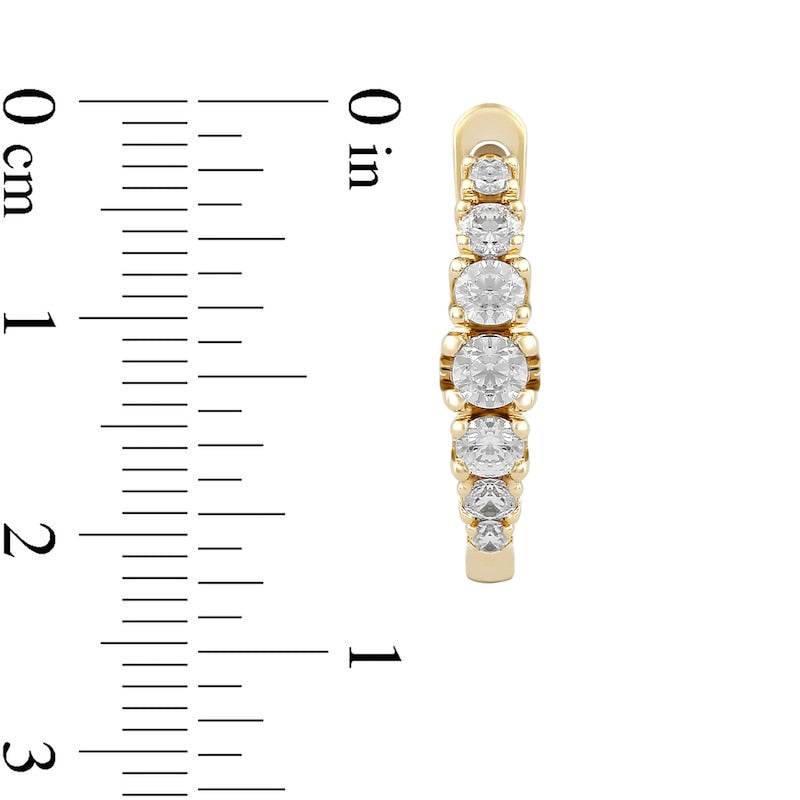 0.33 CT. T.W. Journey Diamond Huggie Hoop Earrings in 10K Gold