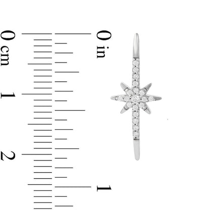 0.1 CT. T.W. Diamond Star Stick Drop Earrings in 10K White Gold