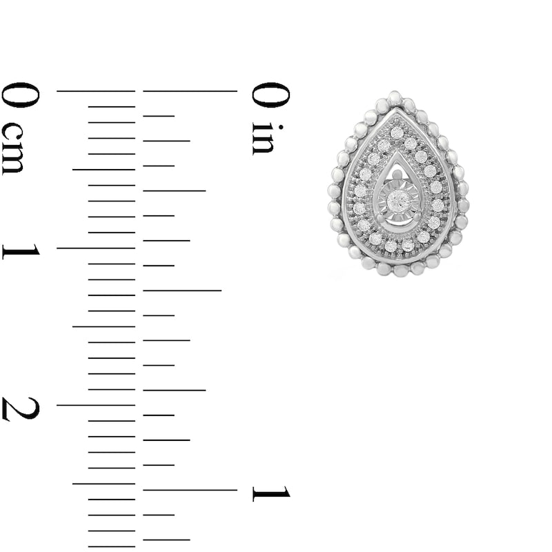 0.1 CT. T.W. Diamond Teardrop Frame Stud Earrings in 10K White Gold