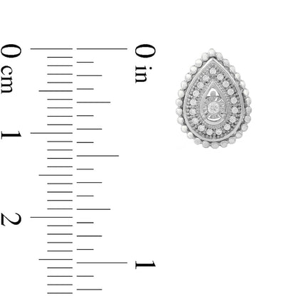0.1 CT. T.W. Diamond Teardrop Frame Stud Earrings in 10K White Gold