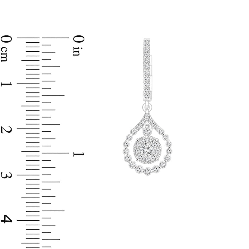 1 CT. T.W. Diamond Dangle Teardrop Earrings in 10K White Gold