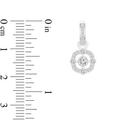0.5 CT. T.W. Diamond Convertible Vintage-Style Dangle Hoop Earrings in 10K White Gold