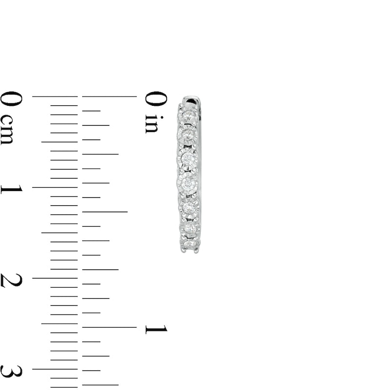 0.17 CT. T.W. Diamond Hoop Earrings in Sterling Silver