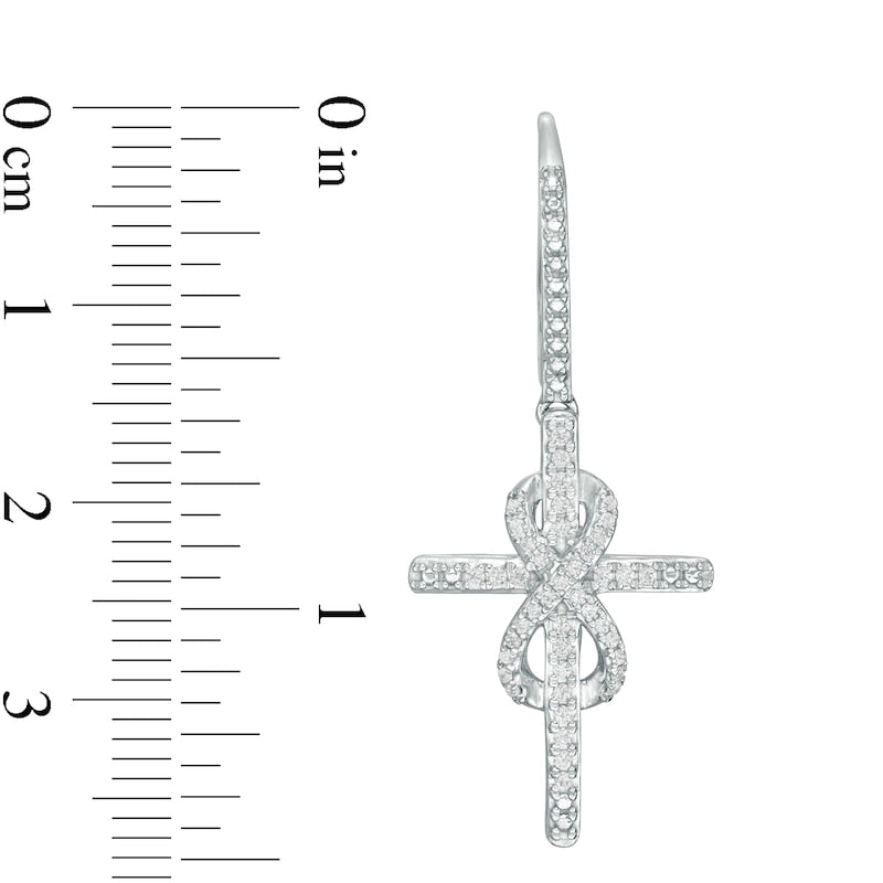 0.33 CT. T.W. Diamond Cross with Infinity Drop Earrings in Sterling Silver