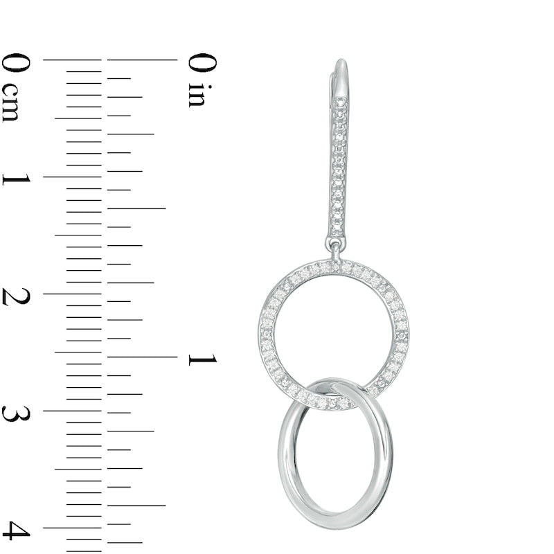 0.2 CT. T.W. Diamond Interlocking Circles Drop Earrings in Sterling Silver