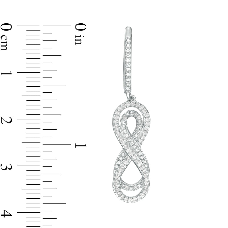 0.33 CT. T.W. Diamond Layered Infinity Drop Earrings in Sterling Silver