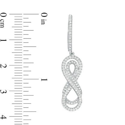 0.33 CT. T.W. Diamond Layered Infinity Drop Earrings in Sterling Silver