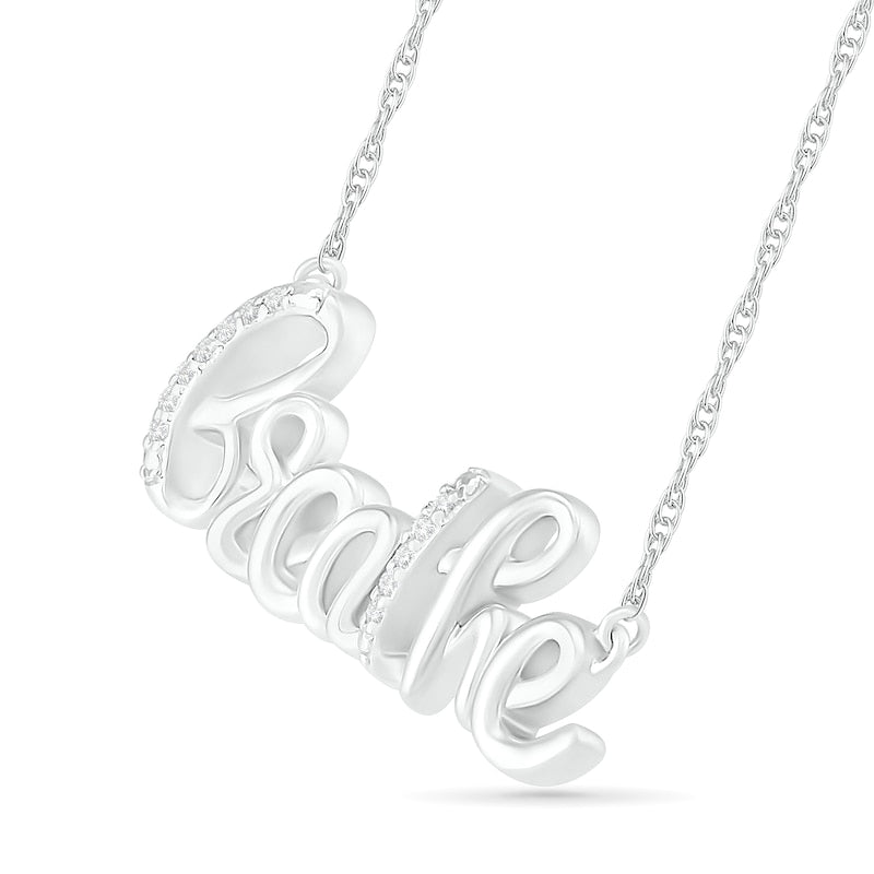 0.05 CT. T.W. Natural Diamond breathe" Necklace in Sterling Silver"