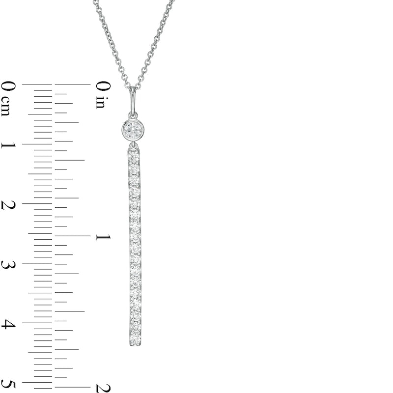 0.5 CT. T.W. Certified Lab-Created Diamond Stick Drop Pendant in 14K White Gold (F/SI2)