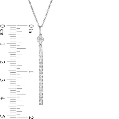 0.5 CT. T.W. Certified Lab-Created Diamond Stick Drop Pendant in 14K White Gold (F/SI2)