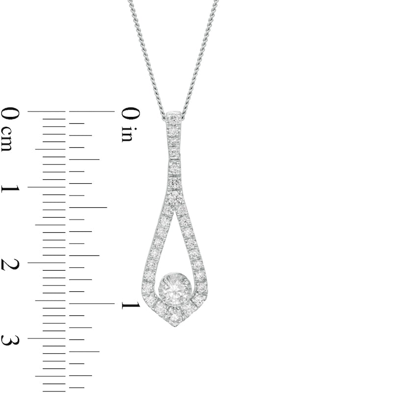 Natural Diamonds Amplified 0.5 CT. T.W. Natural Diamond Teardrop Pendant in 10K White Gold